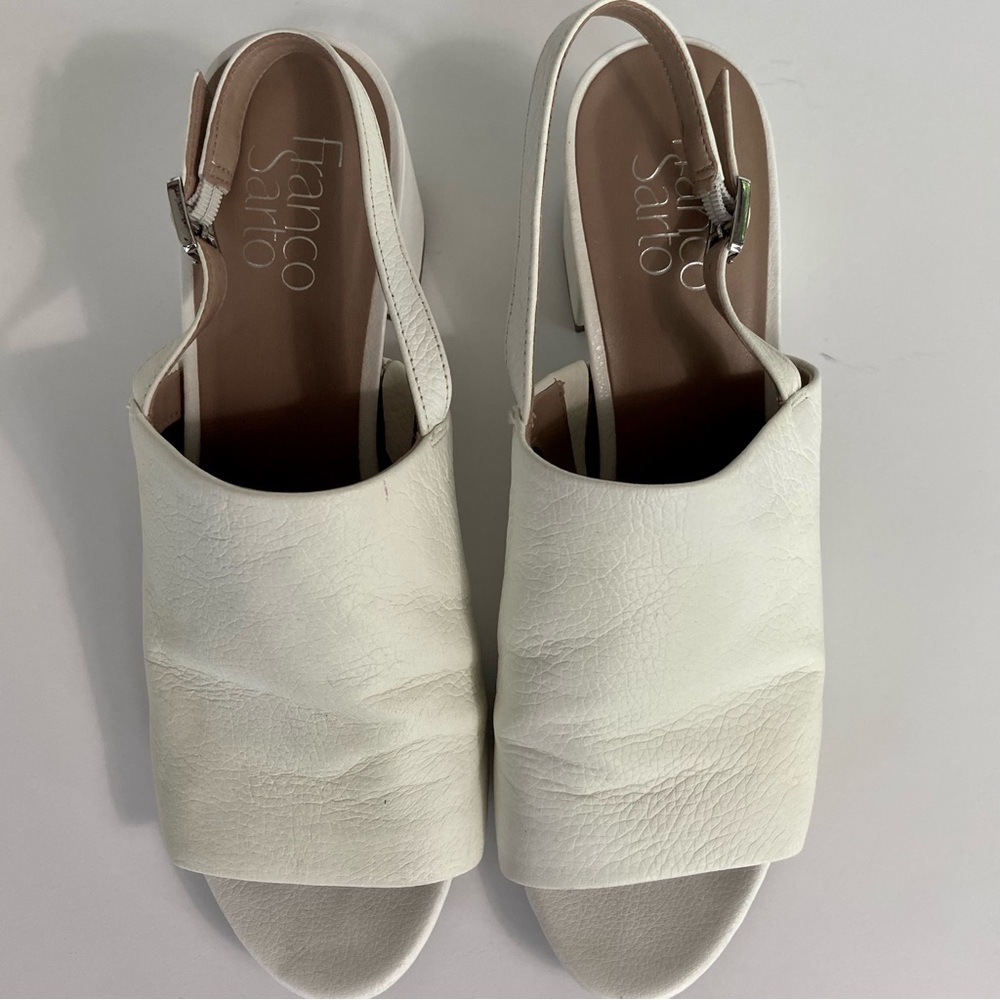 Franco Sarto White Slingback Sandal